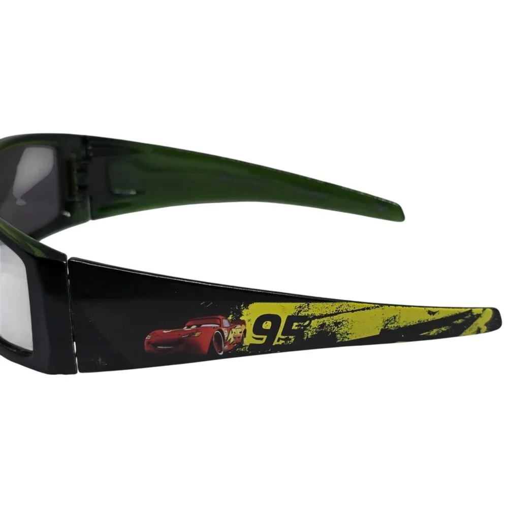 Disney Pixar Cars Kids Green & Black Rectangular Sunglasses With Lightning McQue